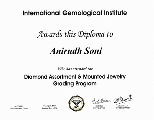 Diamond Assortment and Mounted Jewelry Grading Program from IGI, Surat